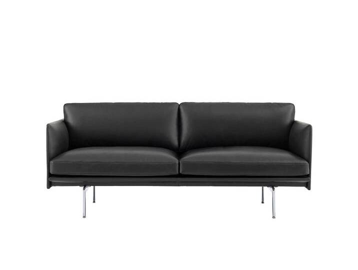 Muuto Outline Sofa 2-Sitzer, refine leder schwarz / polished aluminium Muuto Outline Sofa 2-Sitzer, refine leder schwarz / polished aluminium von Muuto