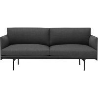 Muuto - Outline Sofa 2-Sitzer, schwarz / grau (Remix 163) von Muuto