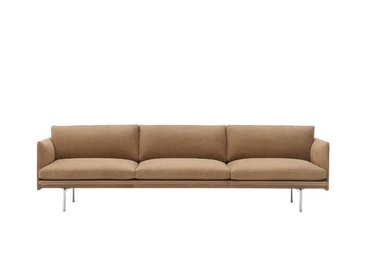 Muuto Outline Sofa 3,5-Sitzer, grace leder camel / polished aluminium Muuto Outline Sofa 3,5-Sitzer, grace leder camel / polished aluminium von Muuto