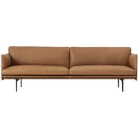 Muuto - Outline Sofa 3-Sitzer, cognac Refine Leder / schwarz von Muuto