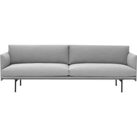 Muuto - Outline Sofa 3-Sitzer, grau (Vancouver 14) / schwarz von Muuto