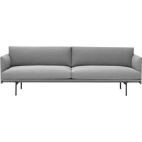 Muuto - Outline Sofa 3-Sitzer, grau (fiord 151) / schwarz von Muuto