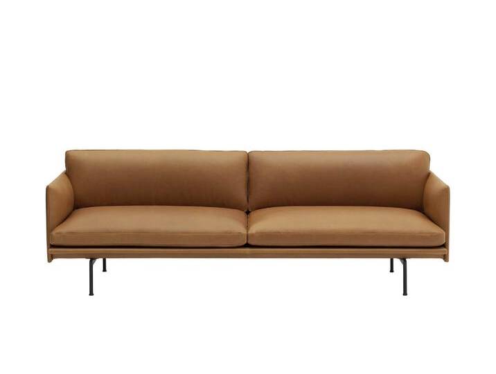 Muuto Outline Sofa 3-Sitzer, refine leder cognac / schwarz Muuto Outline Sofa 3-Sitzer, refine leder cognac / schwarz von Muuto