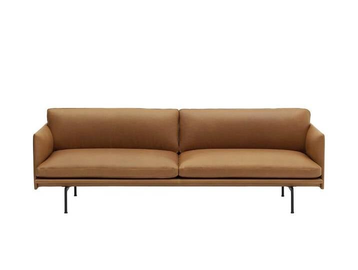 Muuto Outline Sofa 3-Sitzer, refine leder cognac / schwarz Muuto Outline Sofa 3-Sitzer, refine leder cognac / schwarz von Muuto
