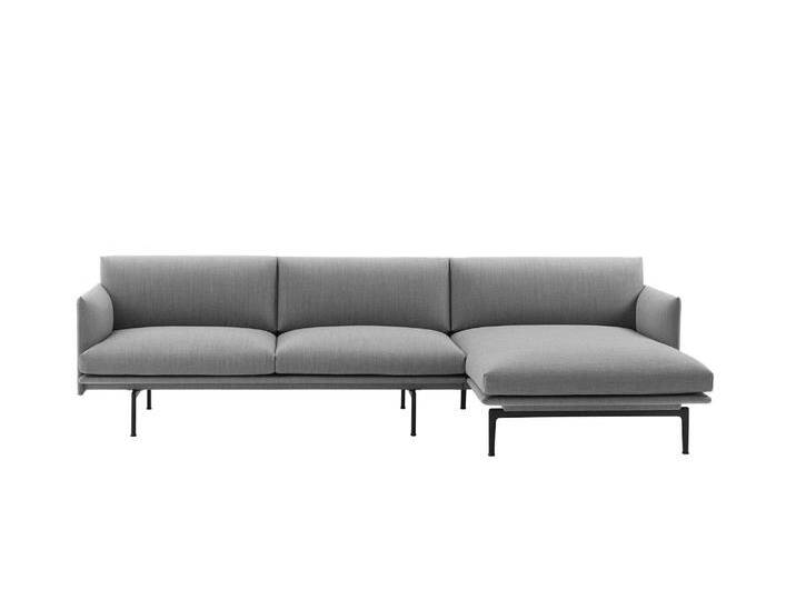 Muuto Outline Sofa Chaise Longue, rechts, fiord 151 / schwarz Muuto Outline Sofa Chaise Longue, rechts, fiord 151 / schwarz von Muuto