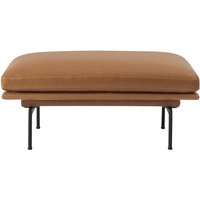 Muuto - Outline Sofa Pouf, schwarz / Refine Leder cognac von Muuto