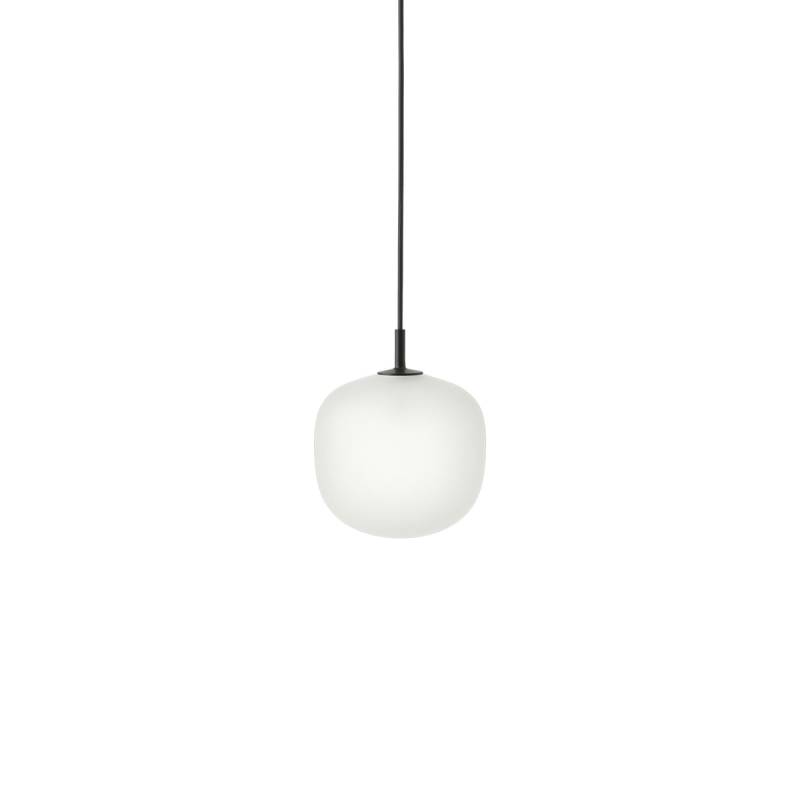 Muuto Pendelleuchte Hängelampe Rime Leuchte Glas ø 18 Cm Opal Schwarz Lampe B-Ware von Muuto