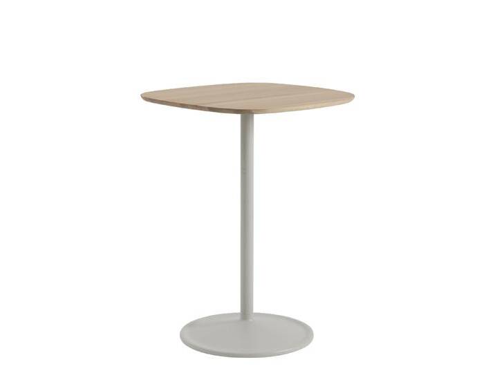 Muuto Soft Cafe Bar-/Tresentisch, 70 x 70 cm, eiche massiv / grau von Muuto