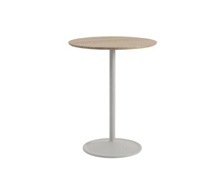 Muuto Soft Cafe Bar-/Tresentisch, Ø 75 cm, eiche massiv / grau von Muuto