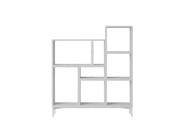 Muuto Stacked Storage Bookcase - Configuration 5, grau von Muuto