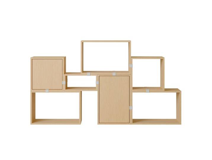 Muuto Stacked Storage Bookcase - Configuration 6, eiche natur von Muuto