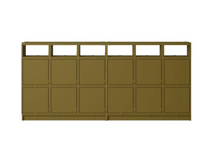 Muuto Stacked Storage Sideboard - Configuration 1, brown green von Muuto