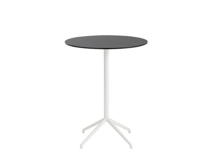 Muuto Still Cafe Bar-/Tresentisch, Ø 75 cm, schwarz nanolaminat / weiß von Muuto
