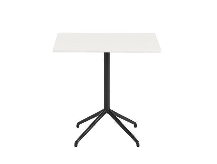 Muuto Still Cafe Tisch, 75 x 65 cm, weiß nanolaminat / schwarz von Muuto
