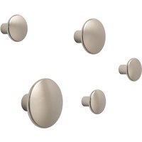 Muuto - Wandhaken ""The Dots Metal"""" 5er-Set, taupe" von Muuto