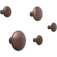 Muuto - Wandhaken ""The Dots Metal"""" 5er Set, umber" von Muuto