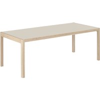 Muuto - Workshop Esstisch, 200 x 92 cm, Eiche / Linoleum warm grey von Muuto