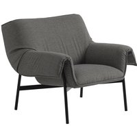 Muuto - Wrap Lounge Sessel, dunkelgrau, Sabi 151, Gestell schwarz von Muuto