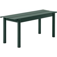 Outdoor Bank Linear Steel Bench dark green 170 cm L von Muuto