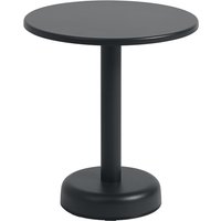 Outdoor Beistelltisch Linear Steel Coffee Table round anthracite black Ø 42 cm von Muuto