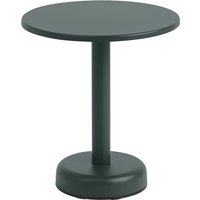 Outdoor Beistelltisch Linear Steel Coffee Table round dark green Ø 42 cm von Muuto