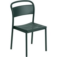 Outdoor Stuhl Linear Steel Side Chair dark green von Muuto
