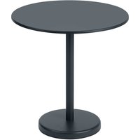 Outdoor Tisch Linear Steel Café Table round black von Muuto