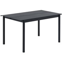 Outdoor Tisch Linear Steel Table black 140 cm L von Muuto