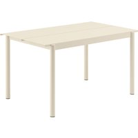Outdoor Tisch Linear Steel Table off-white 140 cm L von Muuto