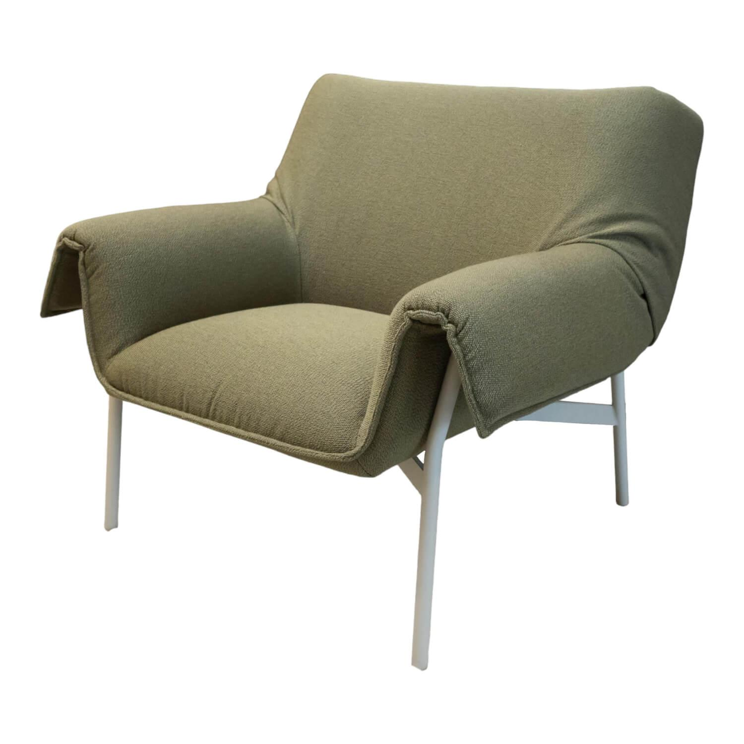 Sessel Wrap Lounge Chair Stoff Grün Gestell Stahl Pulverbeschichtet Grau von Muuto