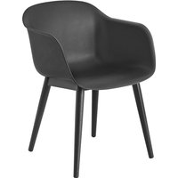 Stuhl Fiber Armchair Wood Base schwarz von Muuto