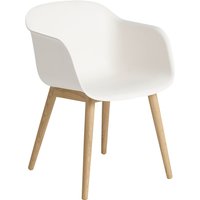 Stuhl Fiber Armchair Wood Base weiß/Eiche von Muuto