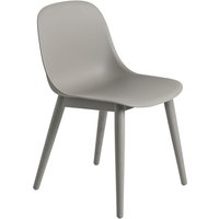 Stuhl Fiber Side Chair Wood Base grau von Muuto