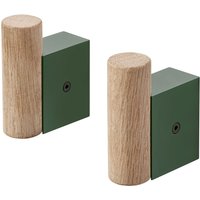 Wandhaken Attach Set oak/dark green von Muuto