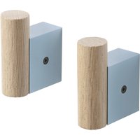 Wandhaken Attach Set oak/pale blue von Muuto