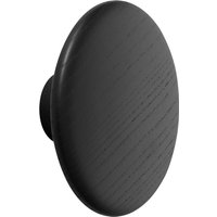 Wandhaken Dots Wood black ⌀ 13 cm von Muuto