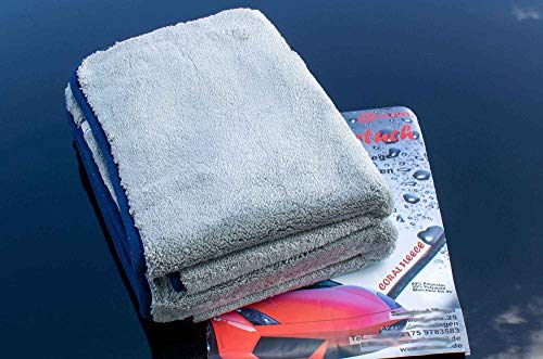 Hochwertiges Auto Poliertuch 1200 GMS 2er Pack, Premium Mikrofasertuch für die Autopflege, Schonend weiche Lackpflege, Fusselfreies Saugtuch Poliertuch Trockentuch von Muxel