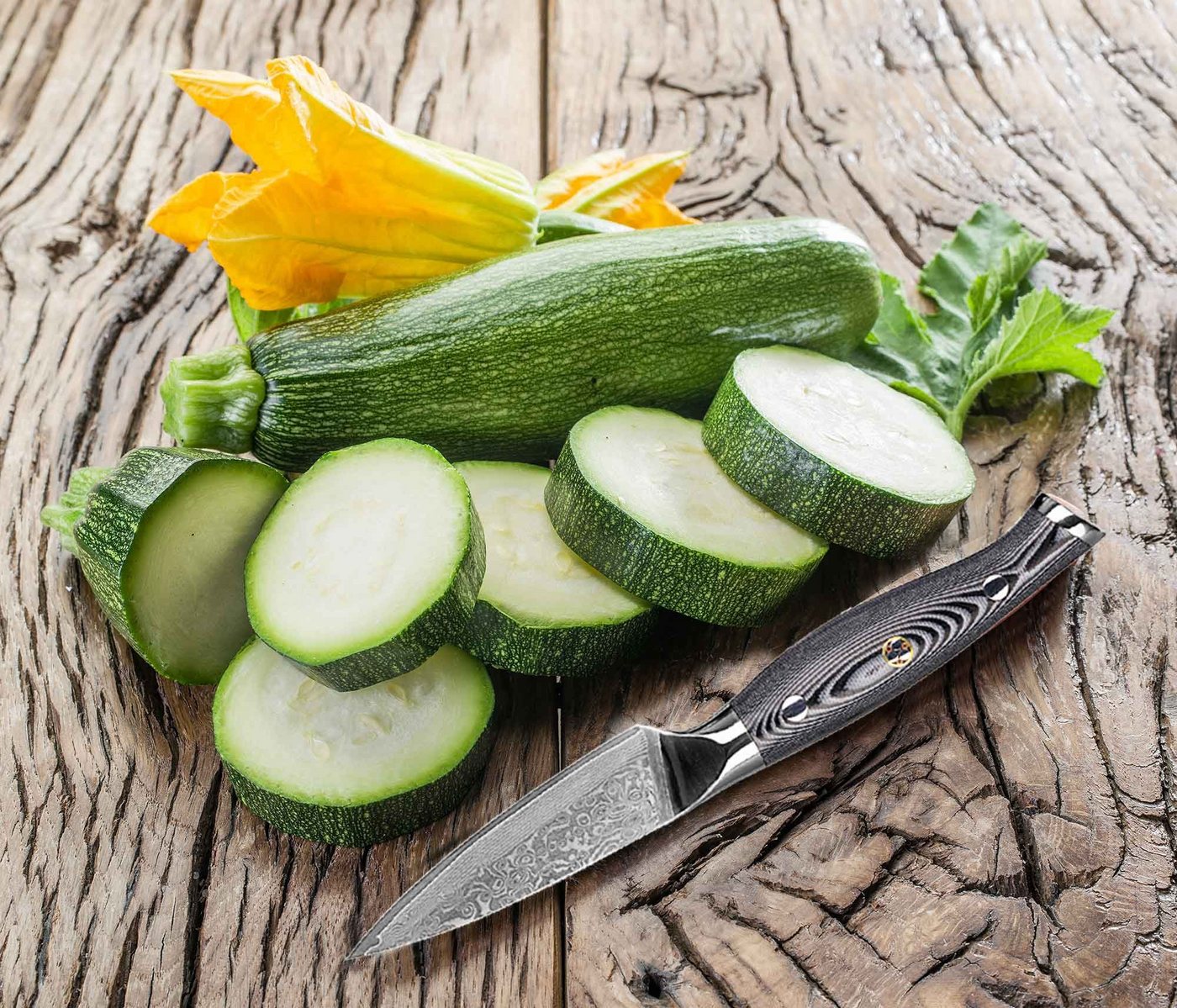 Muxel Gemüsemesser Küchenmesser-Gemüsemesser-Obstmesser oder Allzweckmesser Carbon Damast von Muxel