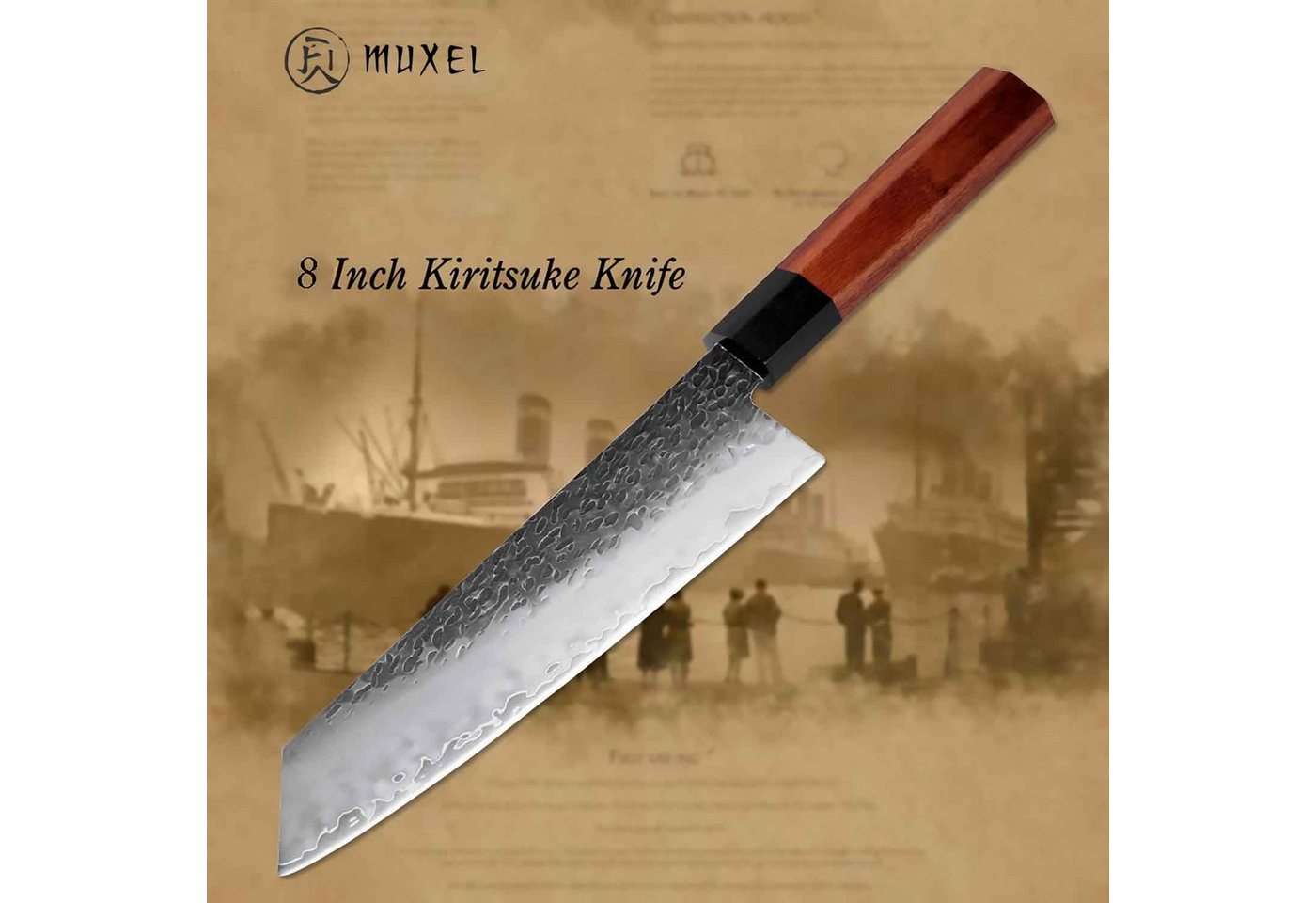Muxel Kochmesser Kiritsuke Messer mit Octagonal Griff das etwas andere Kochmesser von Muxel