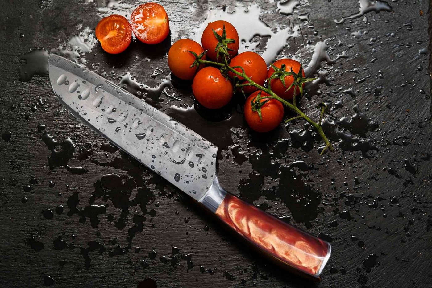 Muxel Kochmesser Santoku Damast Allzweckmesser 7 inch für den Profi und Hobbykoch von Muxel