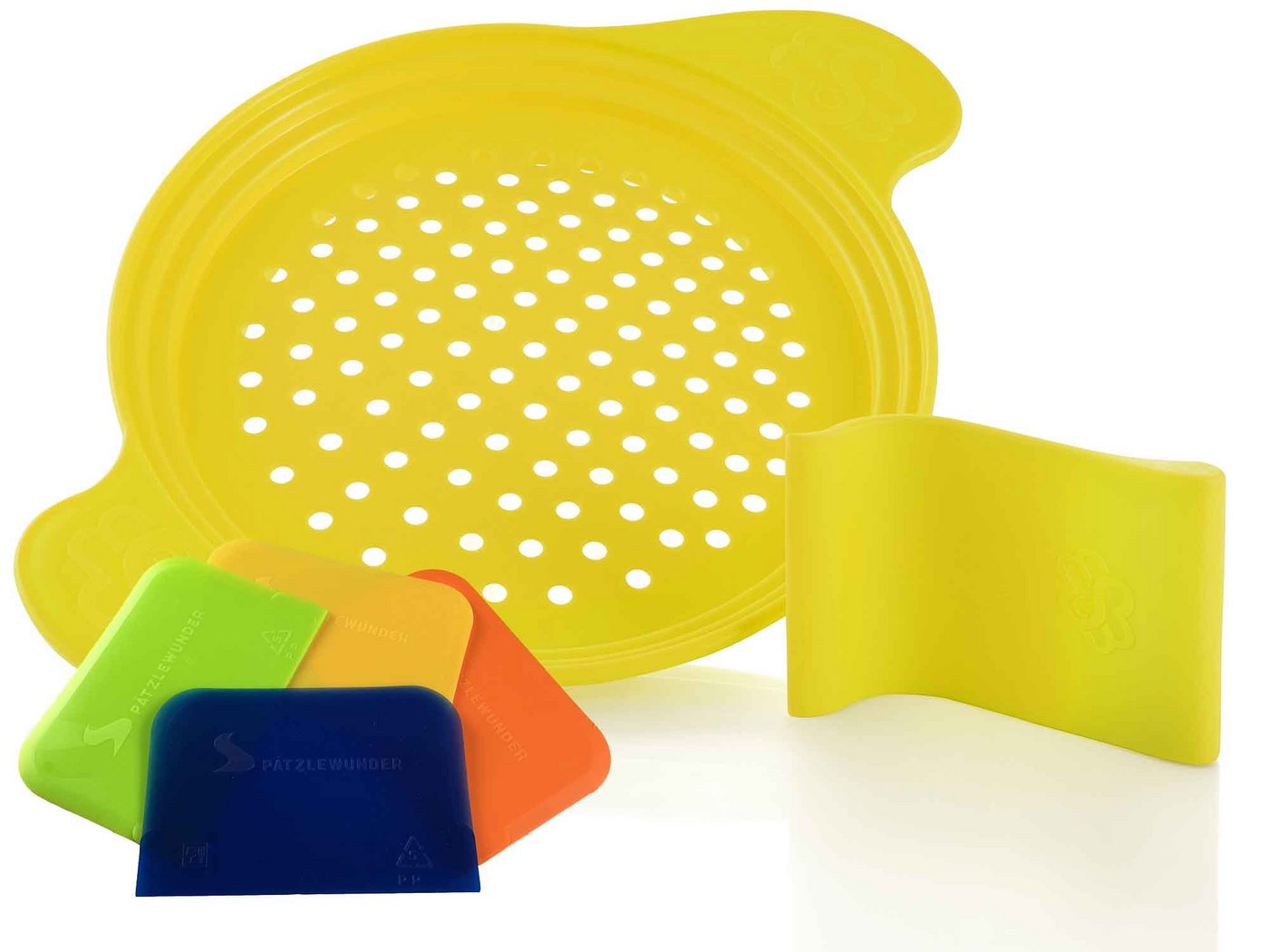 Muxel Spätzlereibe Spätzlewunder mit Patentschaber, die Alternative, Kunststoff, (mit-Teigschaber, 6-St., Spätzlereibe, Spätzleschaber und 4 Teigkarten), Leicht zu reinigen von Muxel