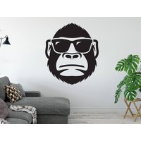 Affe Wand Aufkleber Hipster Kunst Vinyl von MuyayoStudio