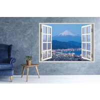 Berg Fuji Ansicht Fenster 3D Wand Aufkleber Kunst Abnehmbare Tapete Wandbild Vinyl Home Dekor von MuyayoStudio