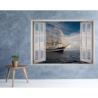 Boot Ozean View Fenster 3D Wand Aufkleber Kunst Abnehmbare Tapete Segeln Wandbild Vinyl Home Decor Boot Ozean View Fenster 3D Wand Aufkleber Kunst Abnehmbare Tapete Segeln Wandbild Vinyl Home Decor von MuyayoStudio
