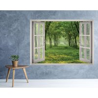 Grünen Wald Anzeigen Fenster 3D Wand Aufkleber Kunst Abnehmbare Tapete Wandbild Vinyl Home Decor von MuyayoStudio
