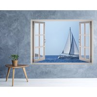 Segel Boot Ansicht Fenster 3D Wand Aufkleber Kunst Abnehmbare Tapete Segeln Wandbild Vinyl Home Decor Segel Boot Ansicht Fenster 3D Wand Aufkleber Kunst Abnehmbare Tapete Segeln Wandbild Vinyl Home Decor von MuyayoStudio