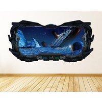 Titanic Ansicht 3D Raumschiff Fenster Wandtattoo - Untergang Der Wandkunst Peel & Stick Abnehmbar Und Repositionierbar von MuyayoStudio