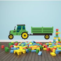 Traktor Wandaufkleber - Grüne Bauernhof Wandkunst Kinder Spielzimmer Schlafzimmer Vinyl Wand-Dekor von MuyayoStudio