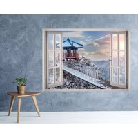 Yaksaam Tempel Ansicht Fenster 3D Wand Aufkleber Kunst Abnehmbare Tapete Wandbild Vinyl Home Dekor von MuyayoStudio