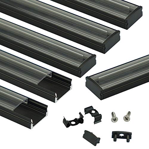 Muzata LED-Kanal mit Diffusor-Abdeckung, Aluminiumprofilschiene für Lichtleiste Black LED Channel with Clear Diffuser Schwarzer LED-Kanal mit durchsichtigem Diffusor Muzata LED-Kanal mit Diffusor-Abdeckung, Aluminiumprofilschiene für Lichtleiste Black LED Channel with Clear Diffuser Schwarzer LED-Kanal mit durchsichtigem Diffusor von Muzata